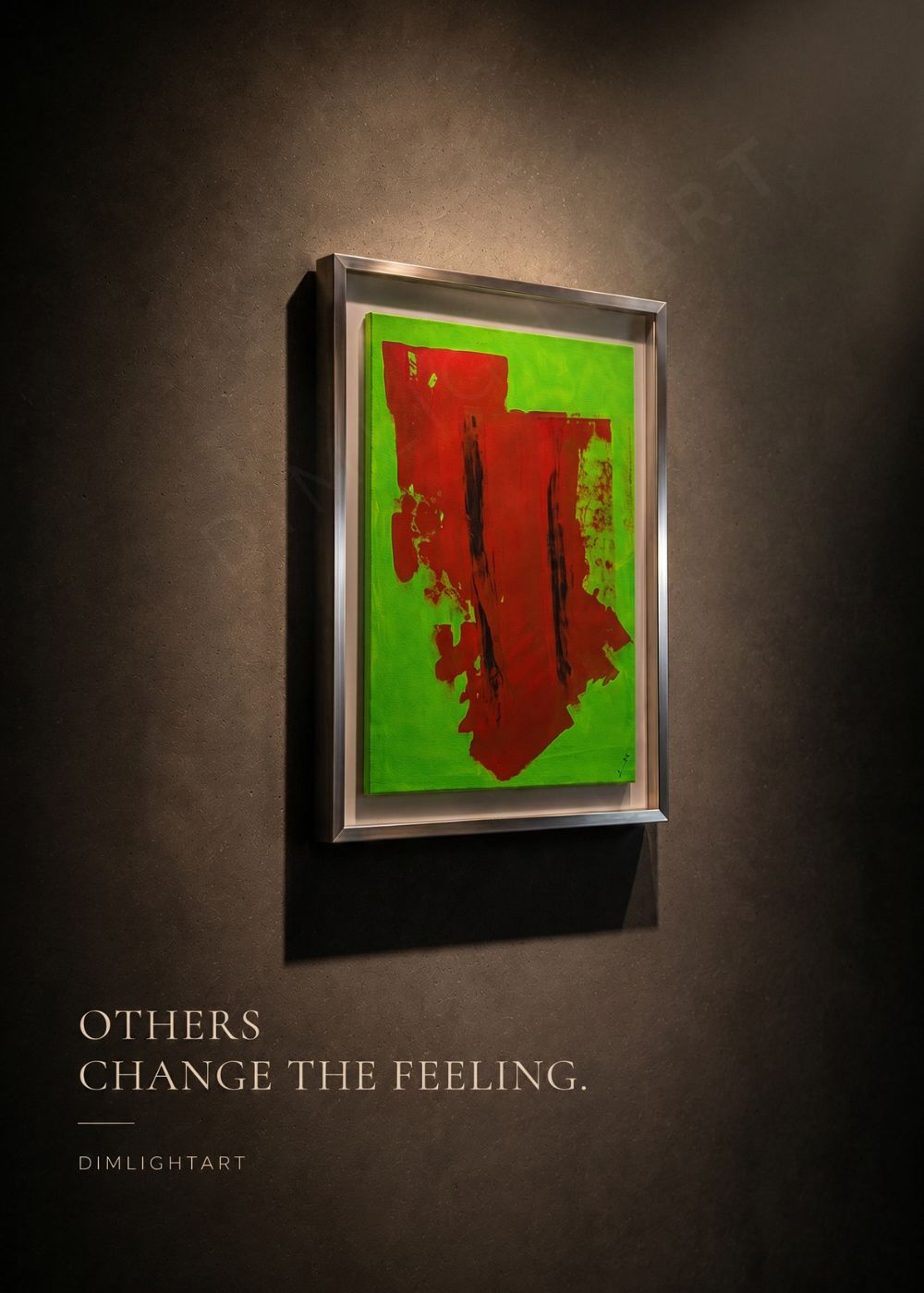 abstract expressionism red black 56x76 cm hand painted Burning Edge Abstraction XLIV contemporary gallery Marino Robles DimlightArt