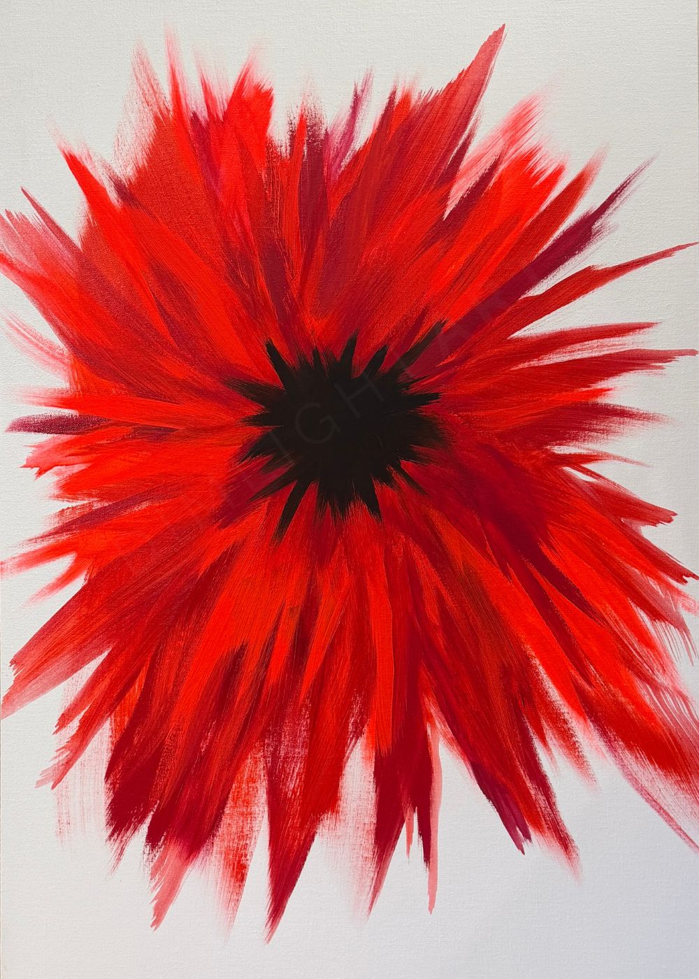 Cuadro abstracto rojo y negro – Wild Flower | Canvas VI (116×80 cm)