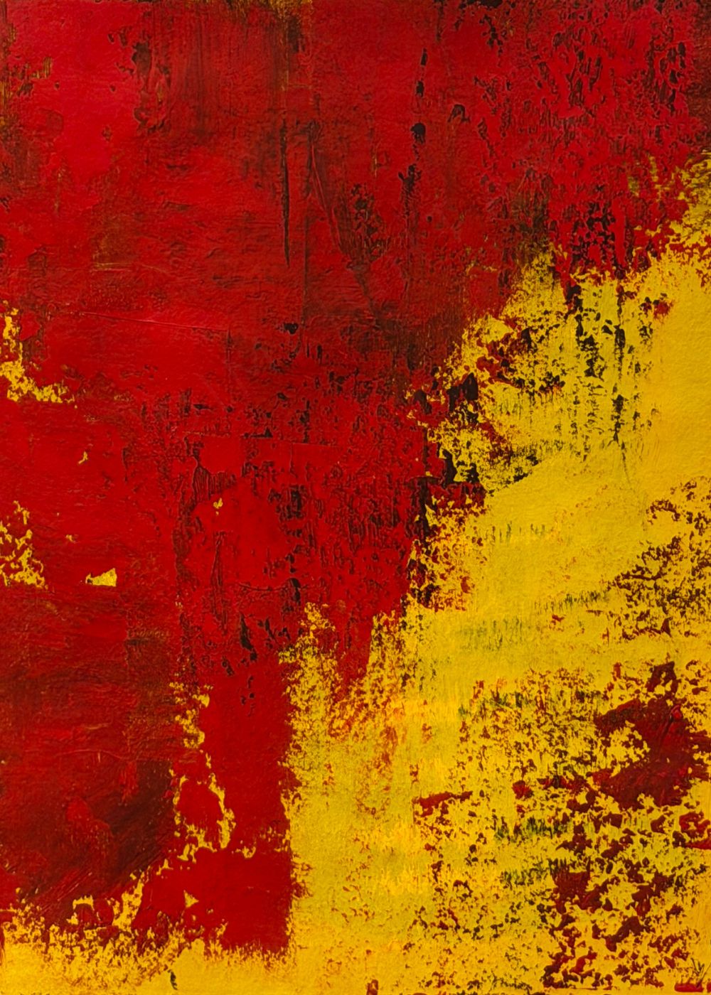 pintura abstracta rojo-amarillo-azul 50x40 cm capricci xxvi primary storm Marino Robles DimlightArt Barcelona