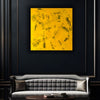 Cuadro abstracto amarillo y negro – Golden Structure | Canvas III (80×80 cm)