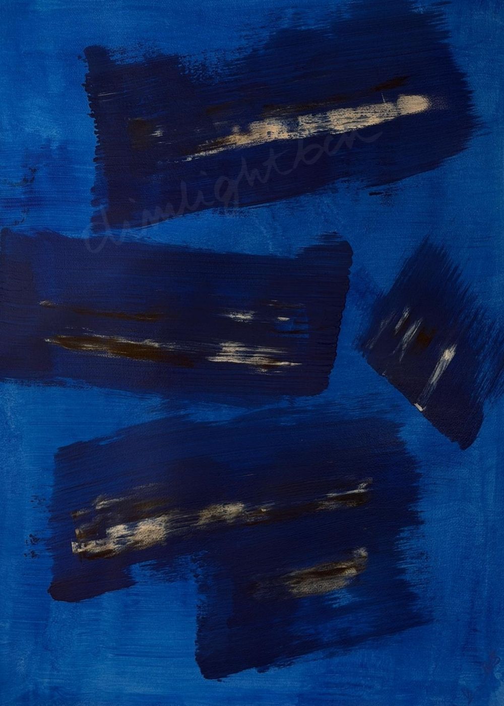 Cuadro abstracto azul – Blue Silence I | Abstraction XXXI