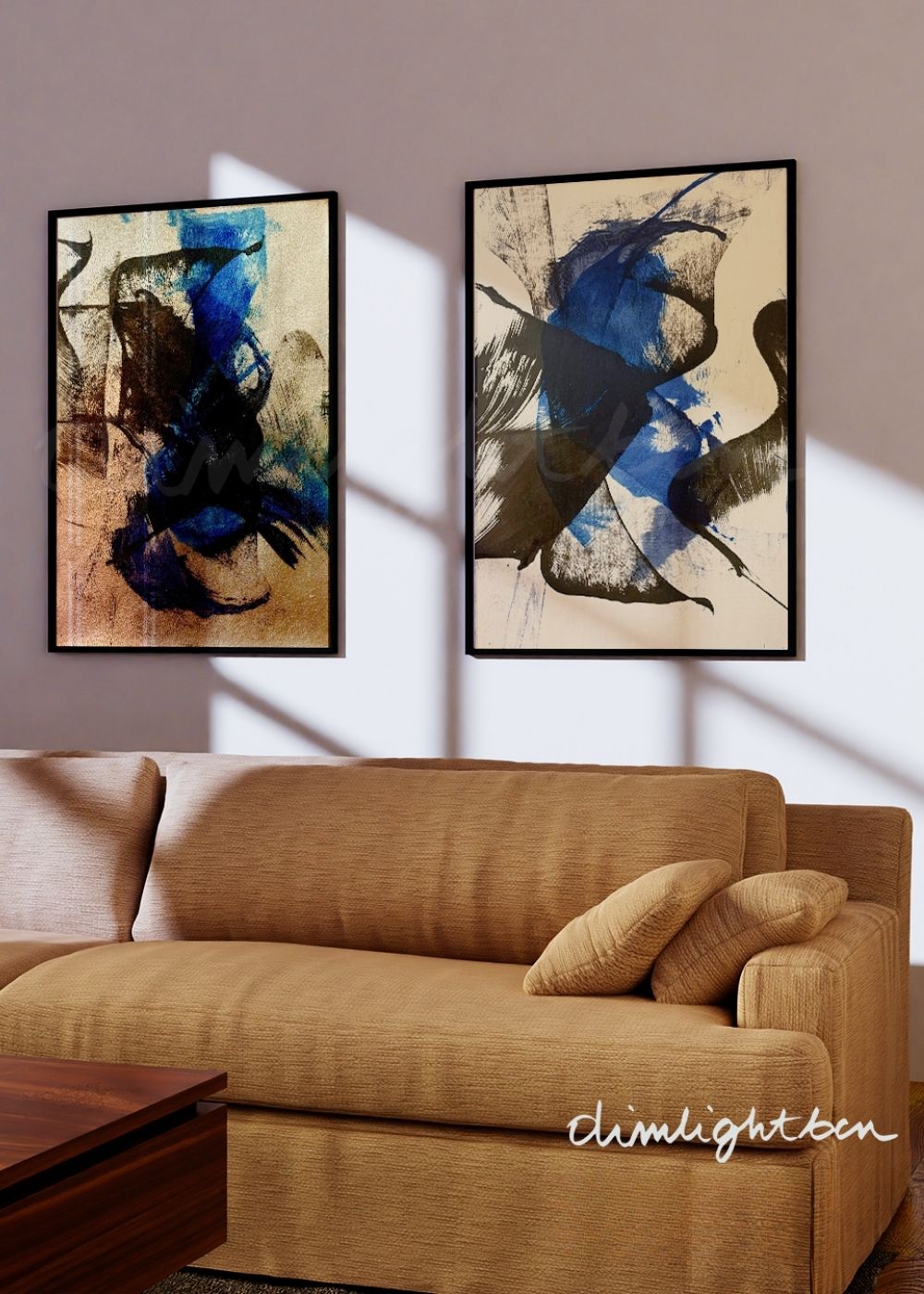 Tableau abstrait bleu gestuel – Blue Drift | Experiment XI