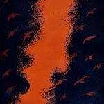 Cuadro abstracto azul oscuro y naranja – Deep Blue | Ryba V