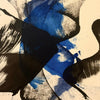 Tableau abstrait bleu et noir – Geste de Minuit | Expérience X
