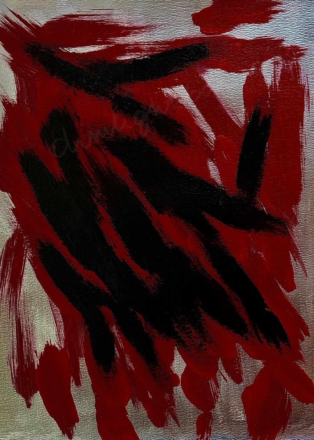 Cuadro abstracto azul y rojo – Ignition Blue | Capricci XX