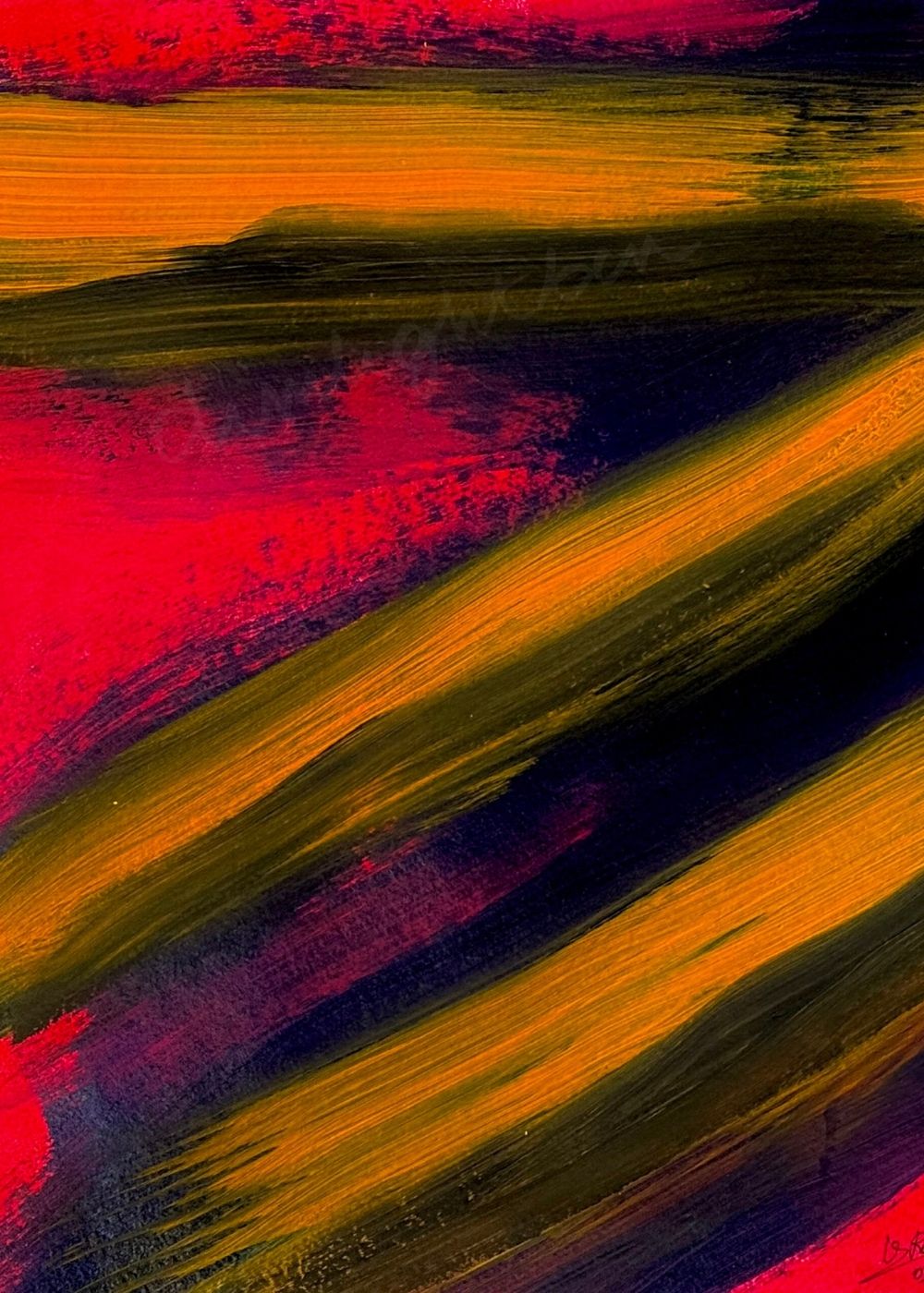 Cuadro abstracto naranja y negro – Amber Caprice | Capricci XIII
