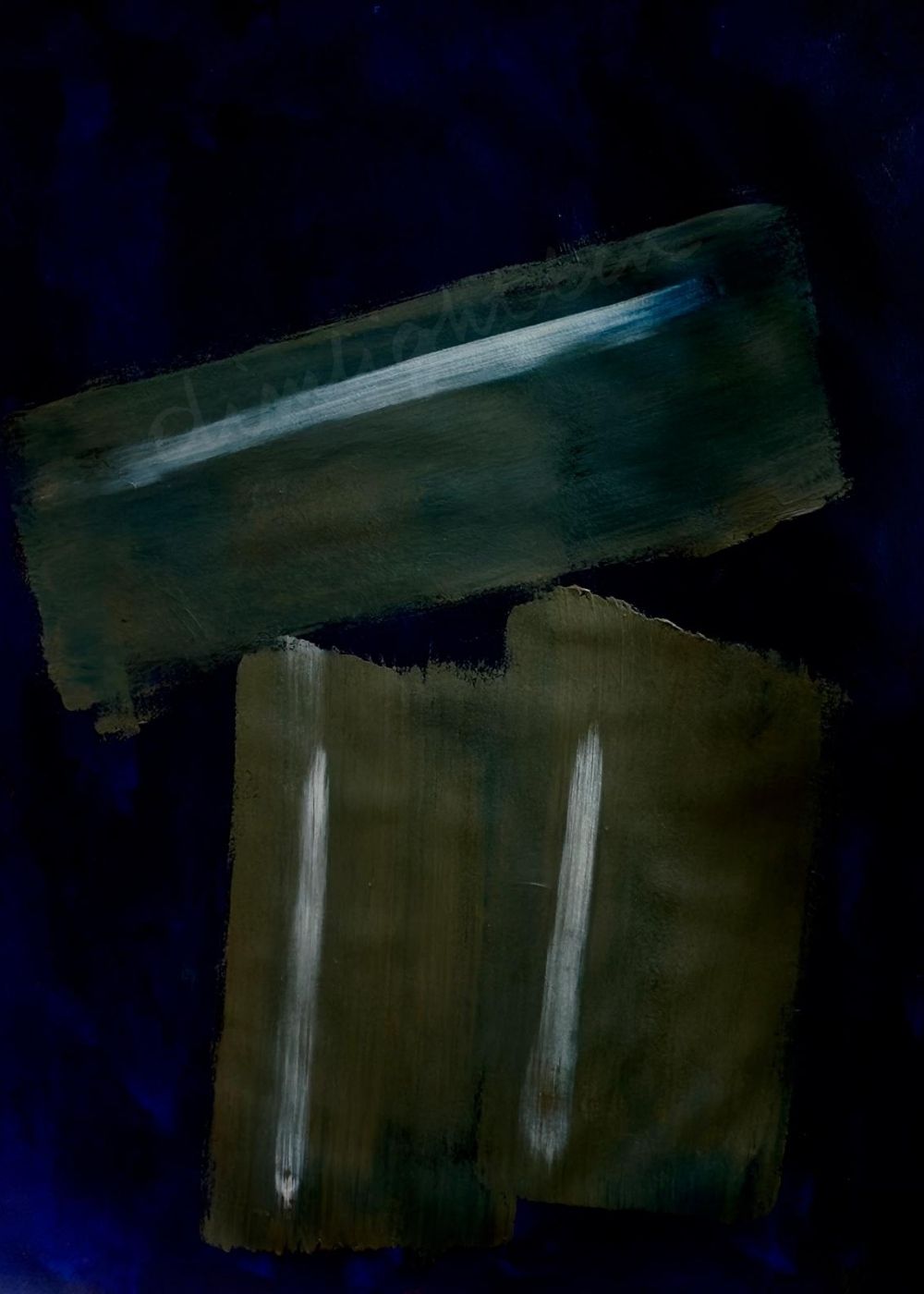 Cuadro abstracto negro y azul – Dark Matter | Abstraction XXII