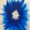 cuadro abstracto pintado a mano azul cobalto crema 100x72 cm Blue Burst Canvas IX lino belga Marino Robles DimlightArt