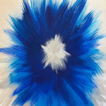 cuadro abstracto pintado a mano azul cobalto crema 100x72 cm Blue Burst Canvas IX lino belga Marino Robles DimlightArt
