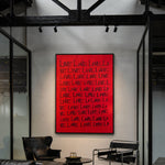 cuadro abstracto pintado a mano rojo y negro 56x76 cm abstract expressionism abstract art painting interior loft industrial Love Ryba VII Marino Robles DimlightArt
