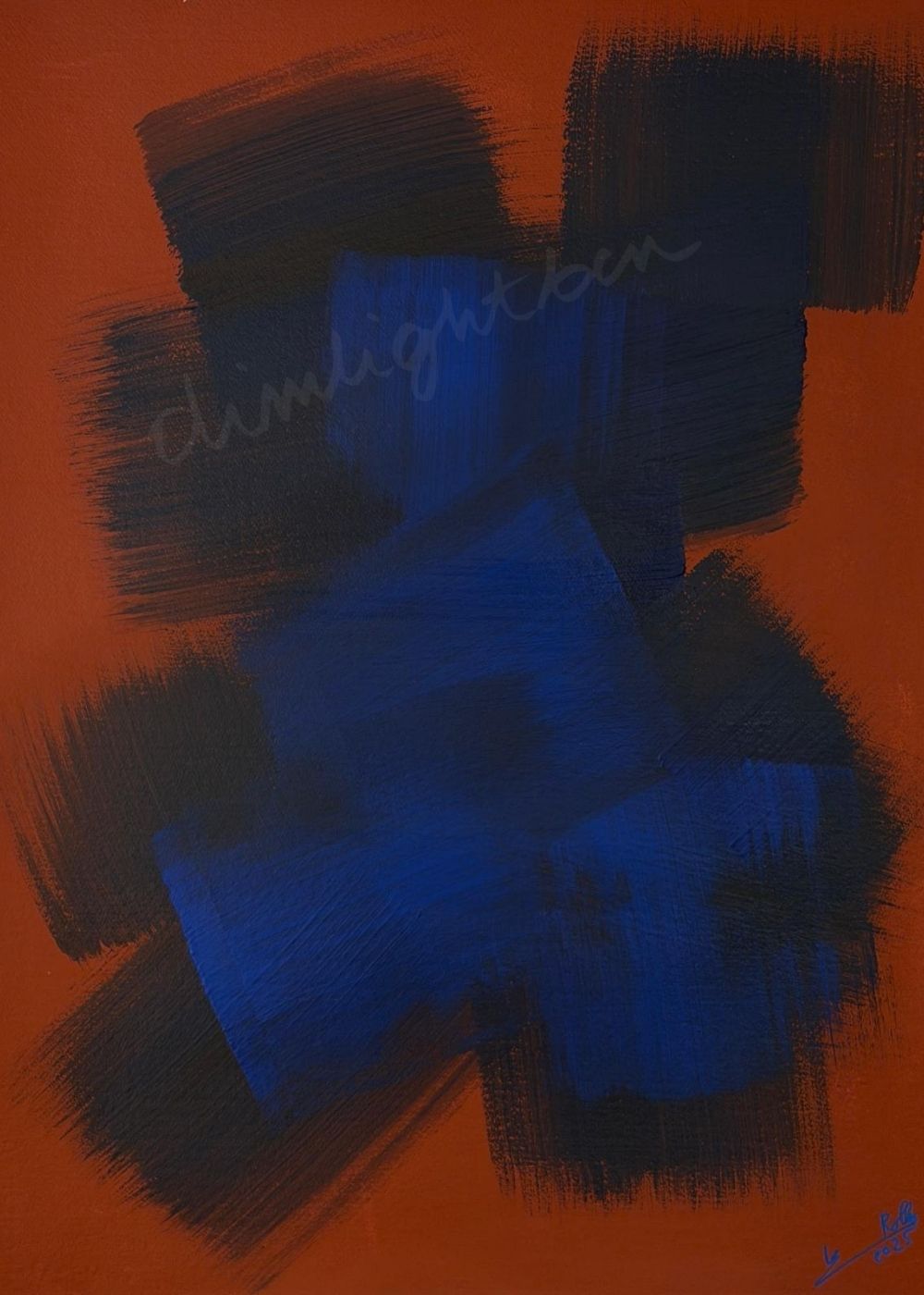 Cuadro abstracto rojo y azul – Burning Contrast | Abstraction XXXII