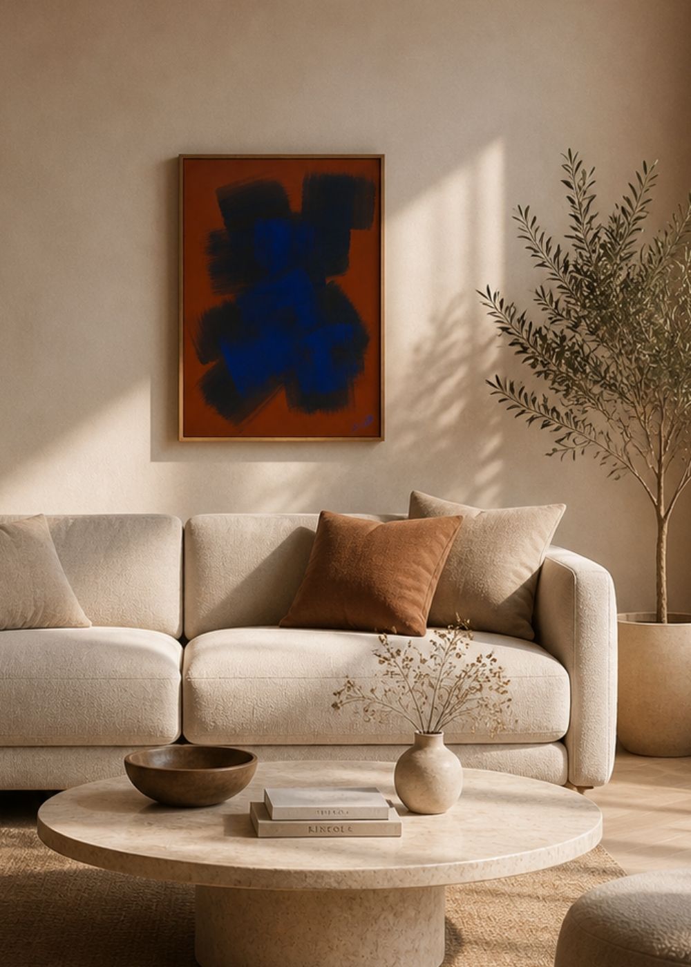 Tableau abstrait rouge et bleu – Contraste brûlant | Abstraction XXXII
