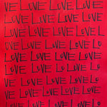 Red and black abstract painting – Love | Ryba VII (56×76 cm)