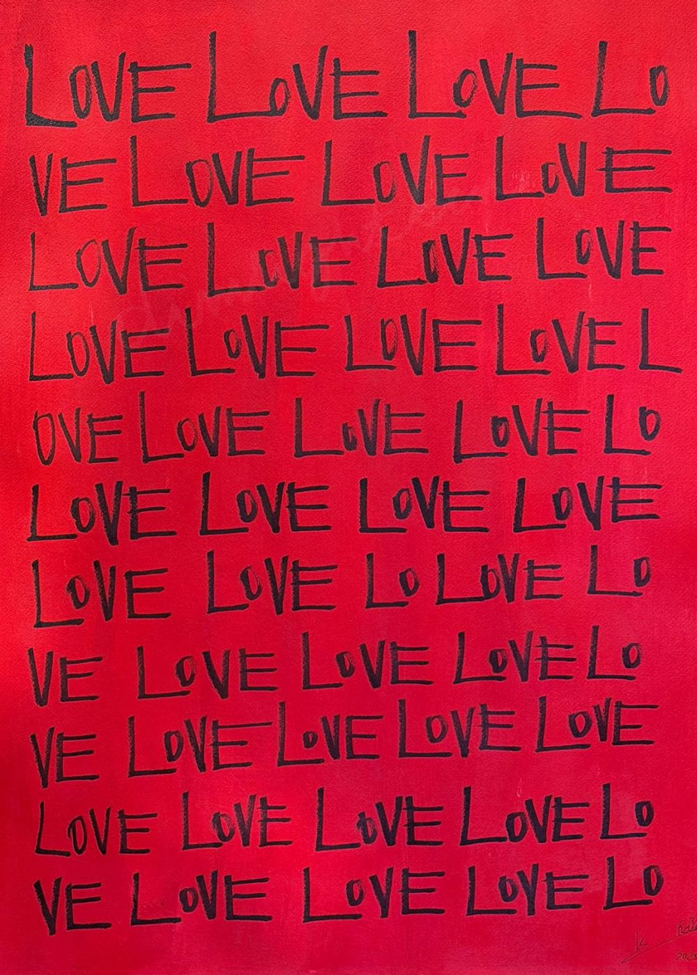 Cuadro abstracto rojo y negro – Love | Ryba VII