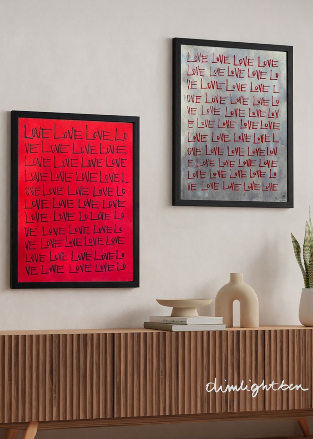 Red and black abstract painting – Love | Ryba VII (56×76 cm)