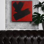 Cuadro abstracto rojo intenso – Red Impact | Canvas V (80×80 cm)