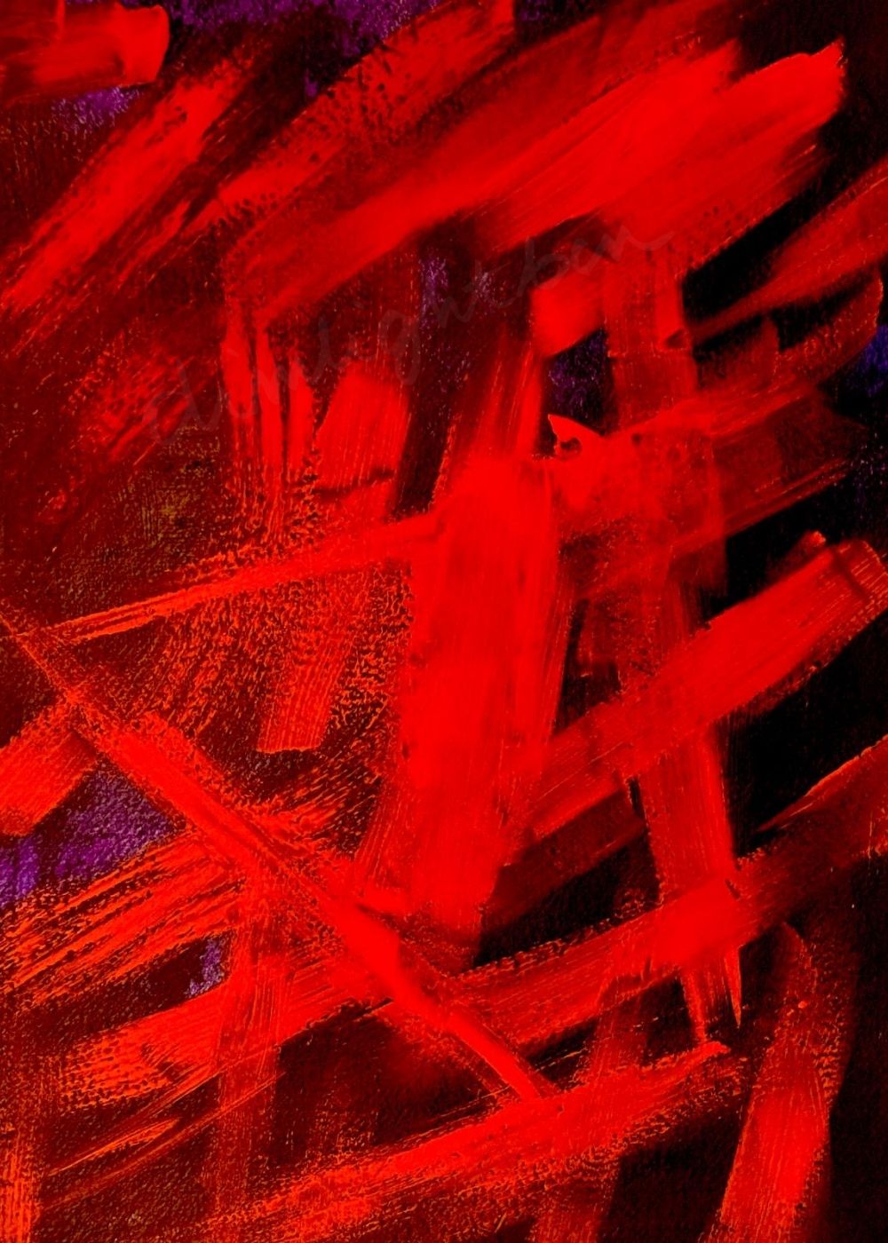 Cuadro abstracto rojo y negro – Red Tension | Experiment XIII