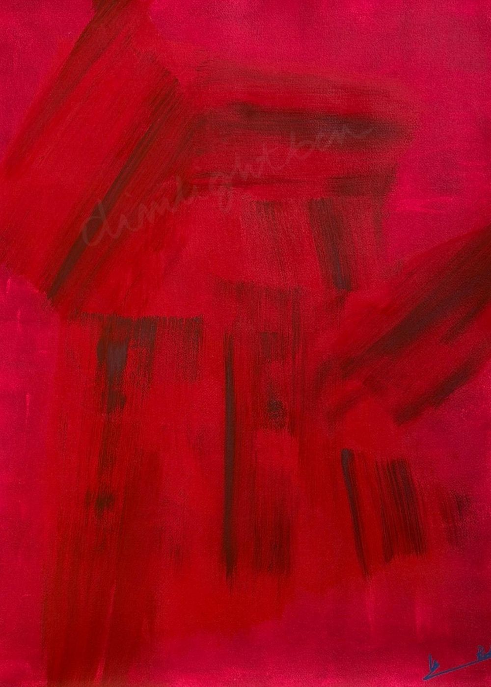 Cuadro abstracto rojo – Red Structure | Abstraction XXX