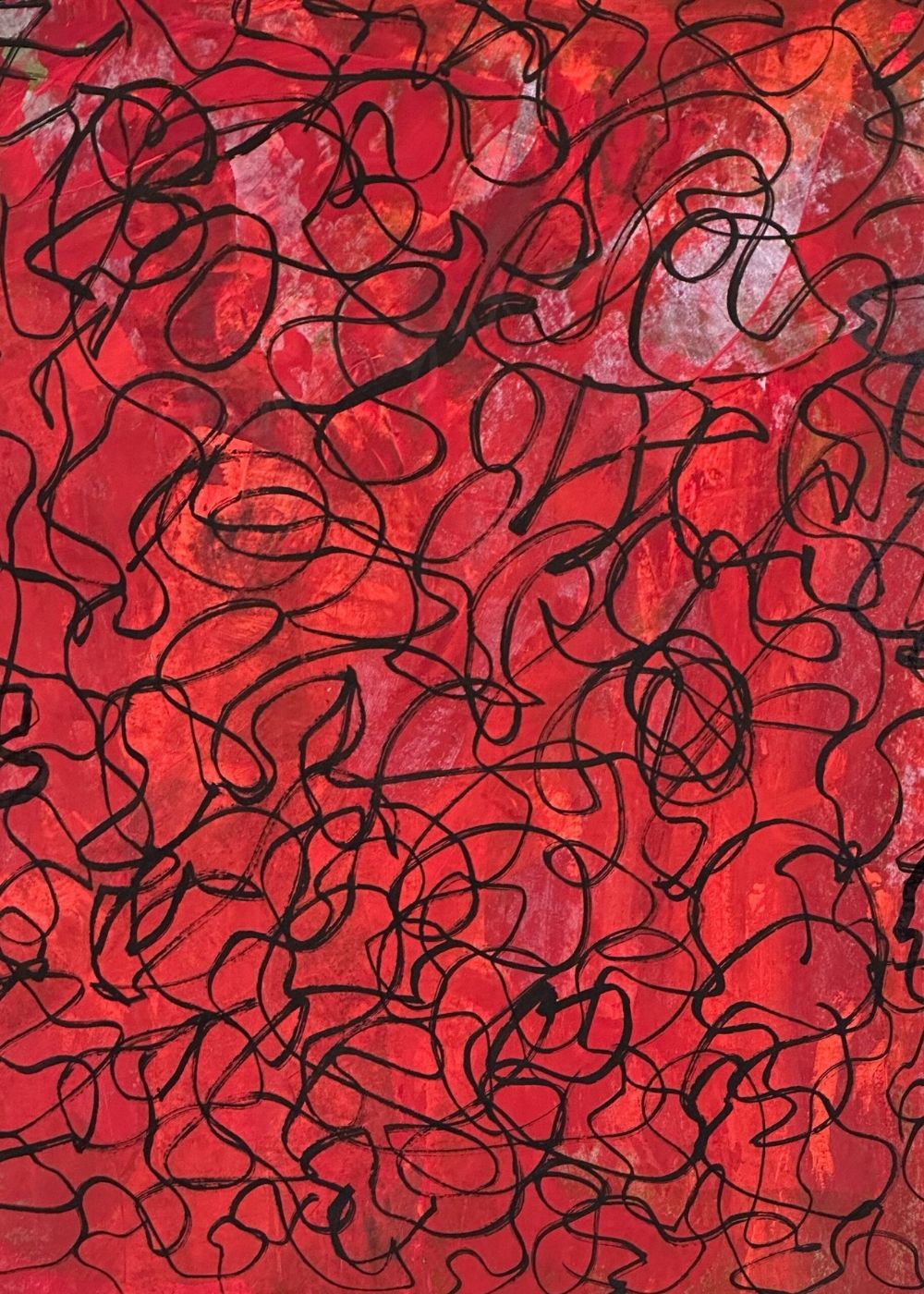 Cuadro abstracto rojo texturado – Cracked Red | Capricci VIII