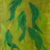 Abstract Green Painting – Green Waters | Ryba IX (56×76 cm)