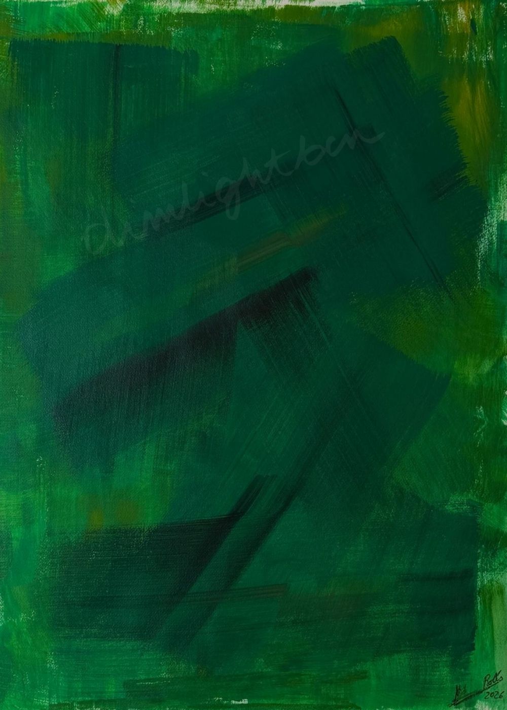 Cuadro abstracto verde – Green Atmosphere | Abstraction XXXVI