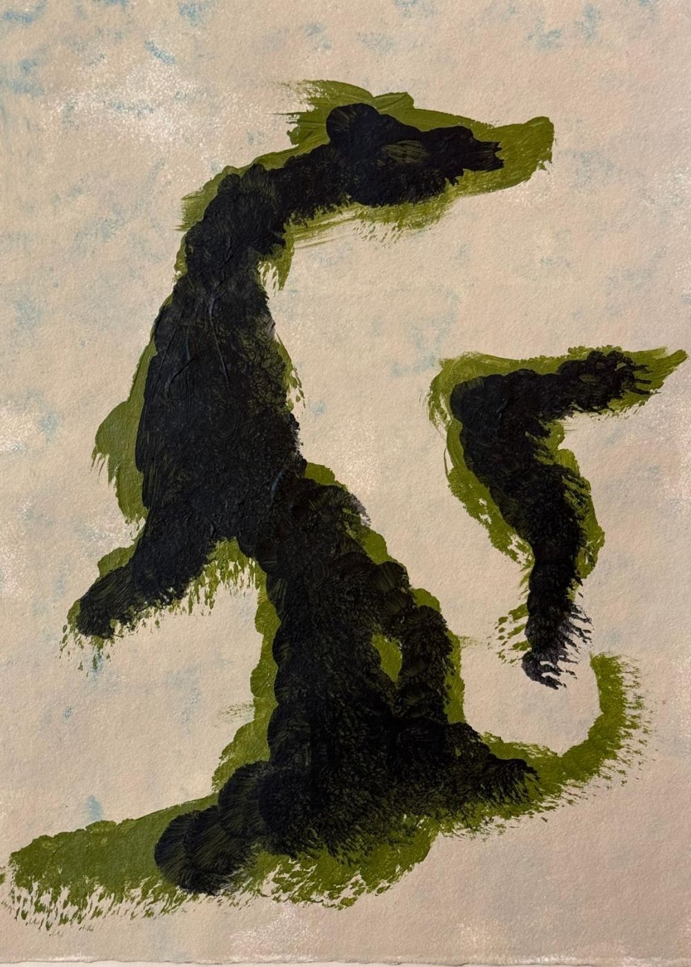 Cuadro abstracto verde oscuro – Dark Silhouette | Capricci XVII
