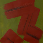 Cuadro abstracto verde y rojo – Tension in Motion | Abstraction XXXV